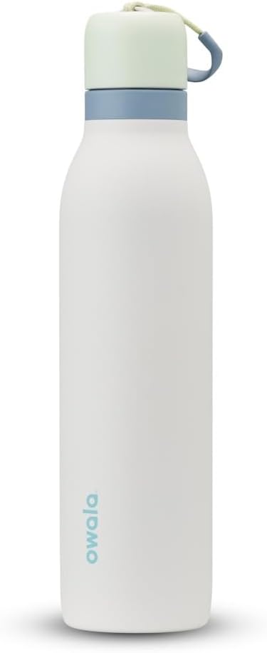 Owala FreeSip Twist Insulated Stainless Steel Water Bottle with Straw for Sports and Travel. BPA-Free. 24-oz. Green/White (Iced Breeze)