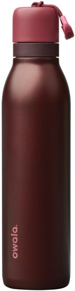 Owala FreeSip Twist Insulated Stainless Steel Water Bottle with Straw for Sports and Travel. BPA-Free. 24-oz. Black Cherry