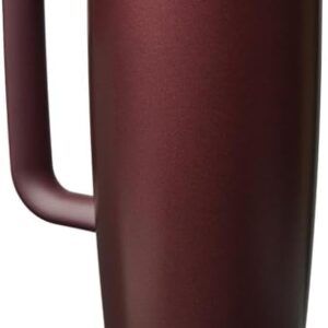 Owala FreeSip Tumbler Insulated Stainless Steel Water Bottle with Built-in Straw and Side Handle. For Travel. Work. School. and Sports. 40oz. BPA Free. Leak Proof. Black Cherry