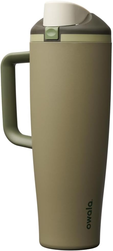 Owala FreeSip Tumbler Insulated Stainless Steel Water Bottle with Built-in Straw and Side Handle. For Travel. Work. School. and Sports. 40oz. BPA Free. Leak Proof. Off Road