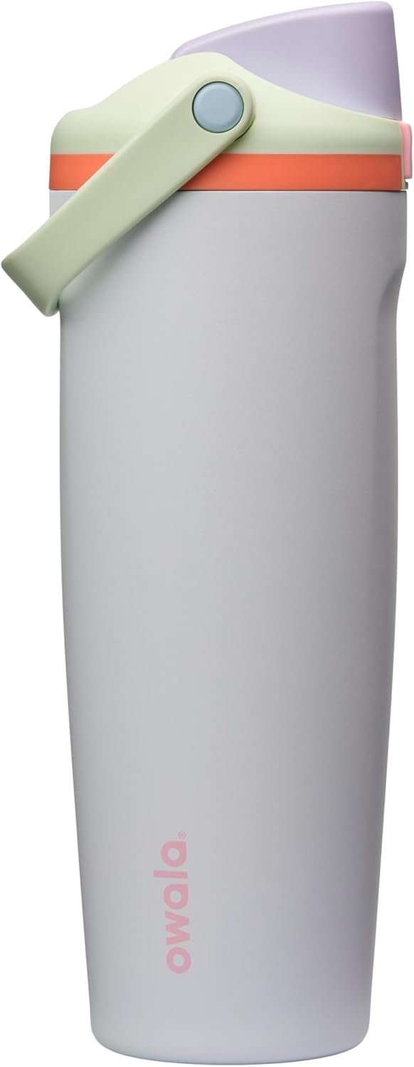 Owala FreeSip Sway Insulated Stainless Steel Water Bottle with Two-Way Spout. Built-In Straw and Bucket Handle. Made for Travel. School. and Sports. 30oz. BPA Free. Leak Proof. Beach House