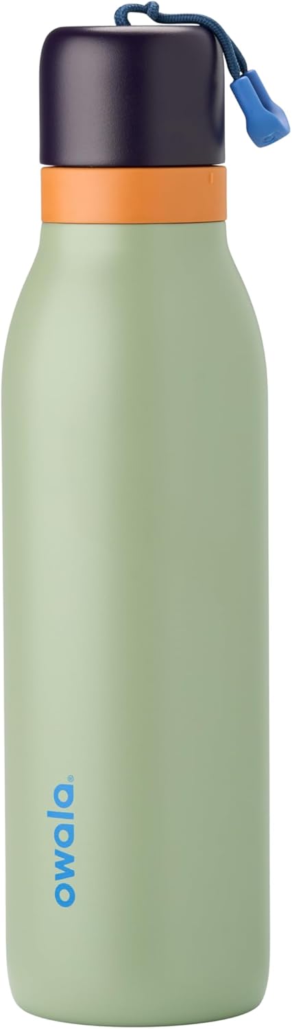 Owala FreeSip Twist Insulated Stainless Steel Water Bottle with Straw for Sports and Travel. BPA-Free. 18-oz. Blue/Green (Camo Cool)