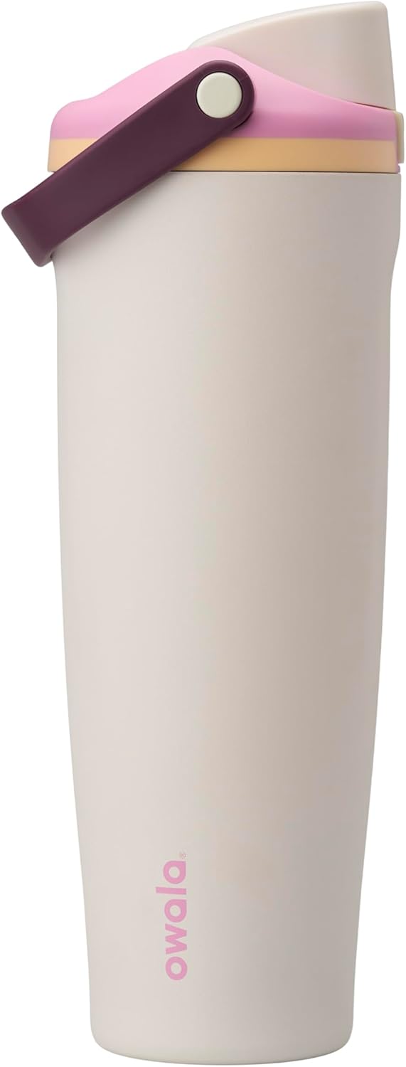 Owala FreeSip Sway Insulated Stainless Steel Water Bottle with Two-Way Spout. Built-In Straw and Bucket Handle. Made for Travel. School. and Sports. 40oz. BPA Free. Leak Proof. Daybreak