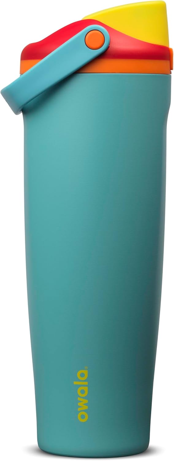 Owala FreeSip Sway Insulated Stainless Steel Water Bottle with Two-Way Spout. Built-In Straw and Bucket Handle. Made for Travel. School. and Sports. 40oz. BPA Free. Leak Proof. Summer Sweetness