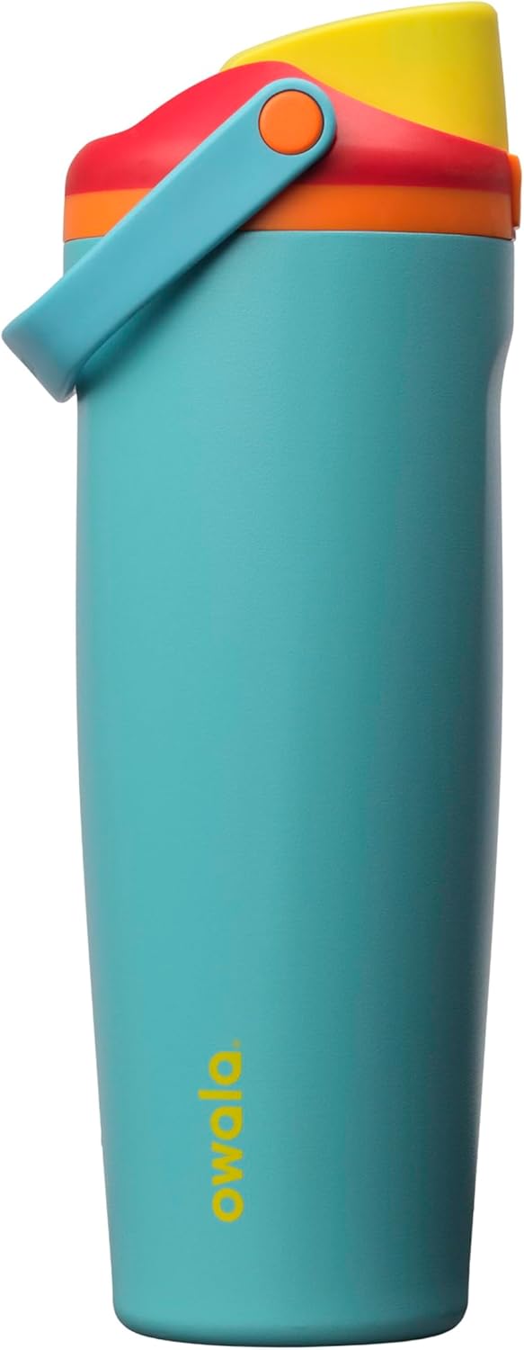 Owala FreeSip Sway Insulated Stainless Steel Water Bottle with Two-Way Spout. Built-In Straw and Bucket Handle. Made for Travel. School. and Sports. 30oz. BPA Free. Leak Proof. Summer Sweetness