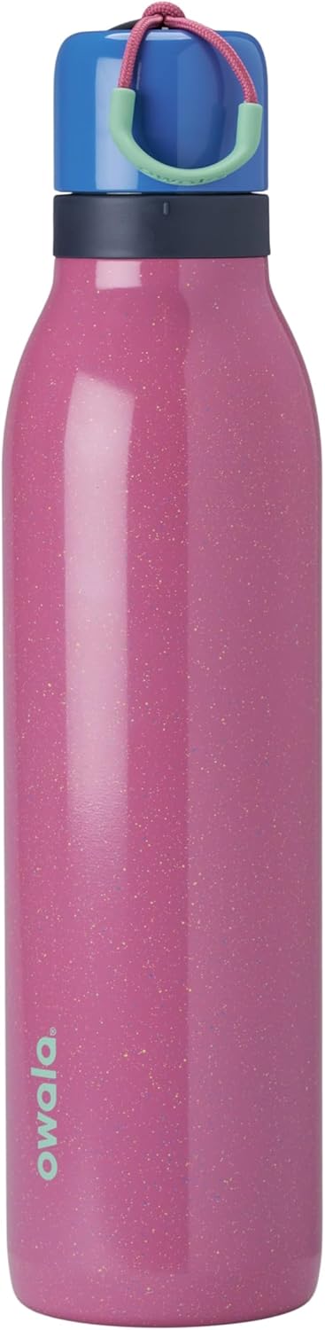 Owala FreeSip Twist Insulated Stainless Steel Water Bottle with Straw for Sports and Travel. BPA-Free. 24-oz. Bubble Gum