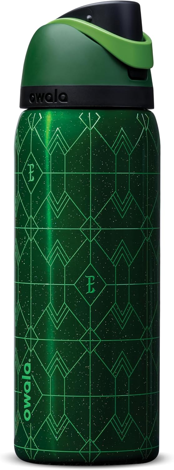 Owala Wicked FreeSip Insulated Stainless Steel Water Bottle with Straw for Sports and Travel. BPA-Free Sports Water Bottle. 32 oz. Elphaba (Green)